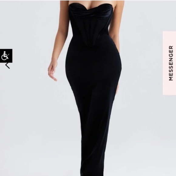 House of CB Dresses House Of Cb Thalia Black Velvet Corset Maxi